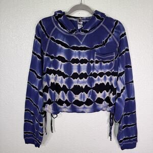 Vintage Hard Tail Forever Hoodie Womens Medium Tie Dye Crop Drawstring Y2K Boho